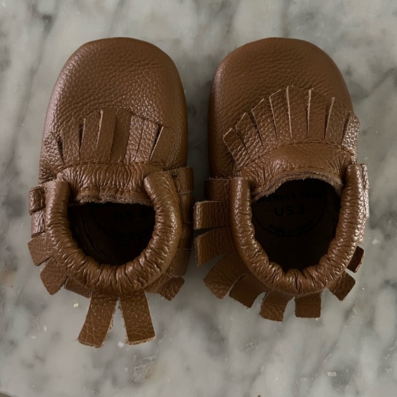 bird rock baby moccasin infant size 3 saddle brown - Picture 4 of 7